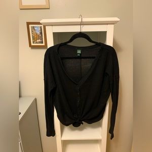 Wild Fable Black Tie Front Top Size Small